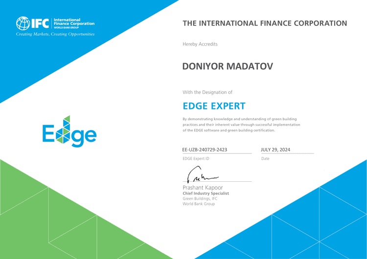 certificate of Doniёr Madatov28