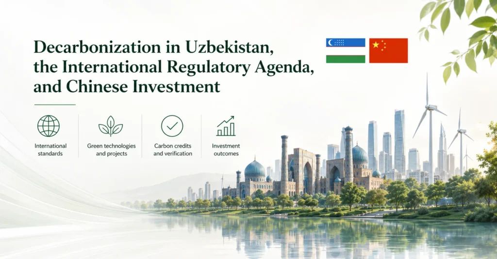 O‘zbekistonda dekarbonizatsiya, xalqaro tartibga solish kun tartibi va Xitoy investitsiyalari